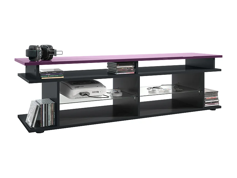 LOWBOARD Movie Platte des TV-Aufsatzes in Brombeer Hochglanz