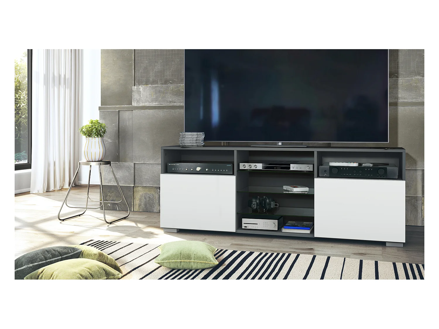 LOWBOARD Granada Front in Weiß matt