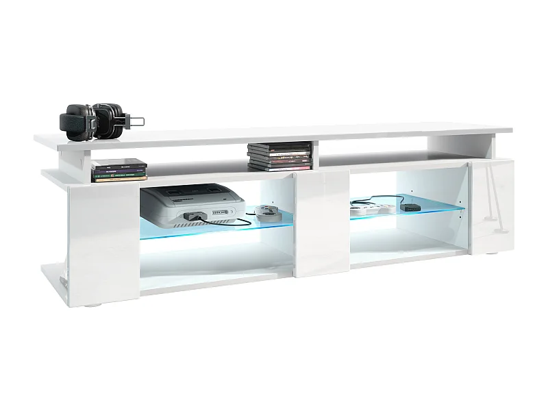 LOWBOARD Movie Fronten und obere Platte des Aufsatzes in Weiß Hochglanz