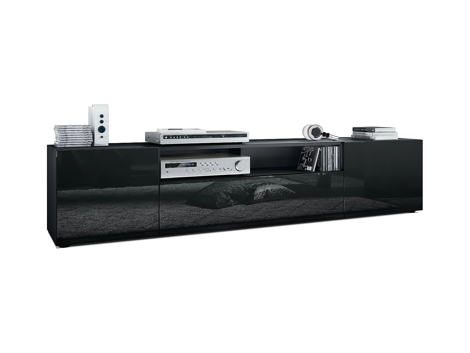 LOWBOARD Mogan Fronten in Schwarz Hochglanz