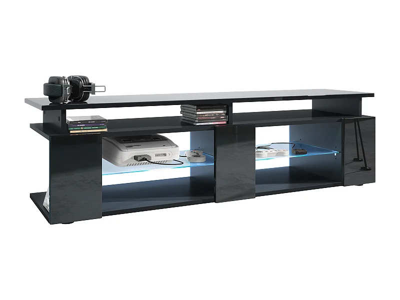 LOWBOARD Movie Fronten und obere Platte des Aufsatzes in Schwarz Hochglanz