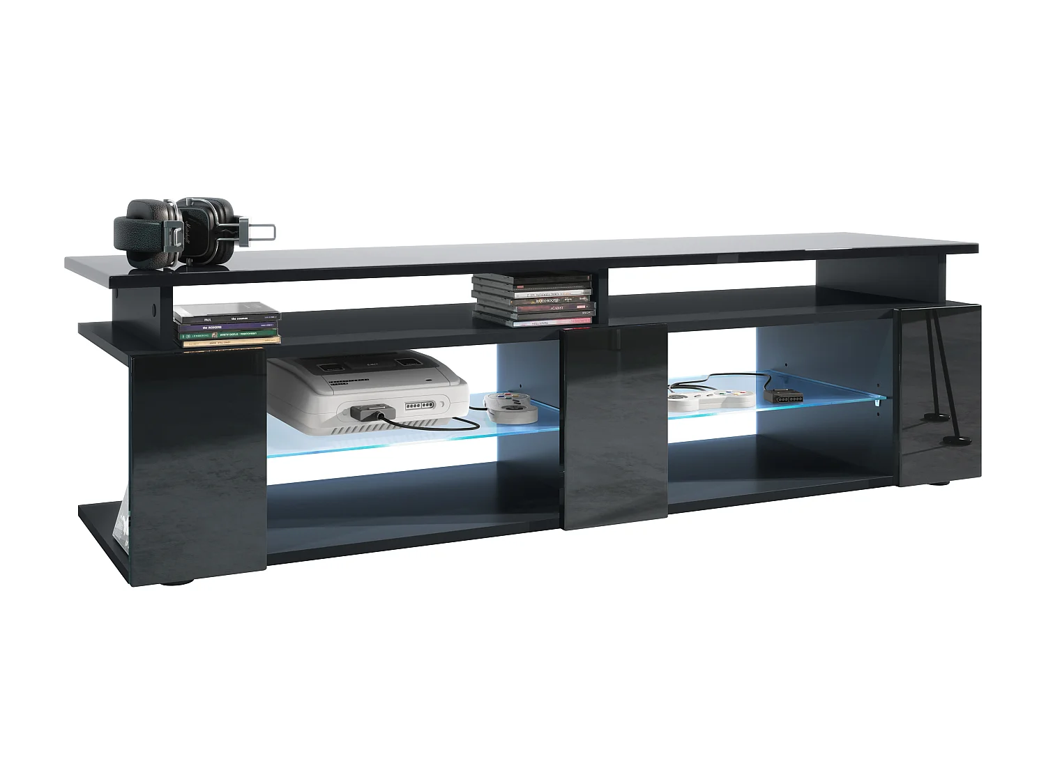 LOWBOARD Movie Fronten und obere Platte des Aufsatzes in Schwarz Hochglanz