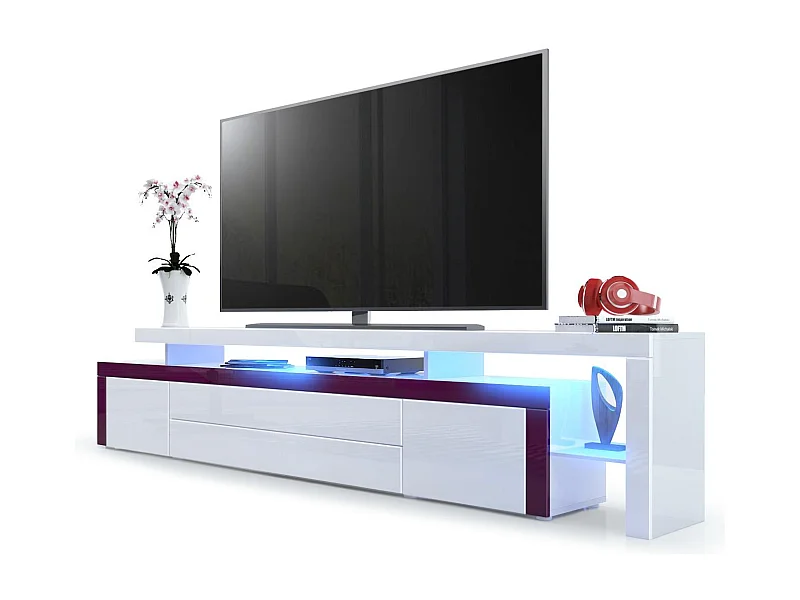 LOWBOARD Leon Weiß Hochglanz / Brombeer Hochglanz