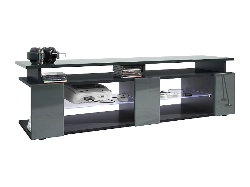 LOWBOARD Movie Fronten und obere Platte des Aufsatzes in Grau Hochglanz