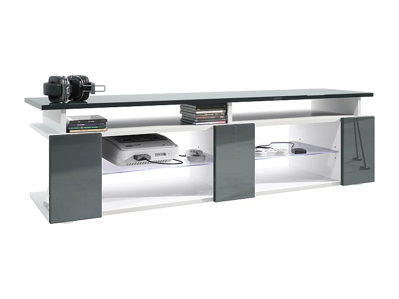 LOWBOARD Movie Fronten und obere Platte des Aufsatzes in Grau Hochglanz