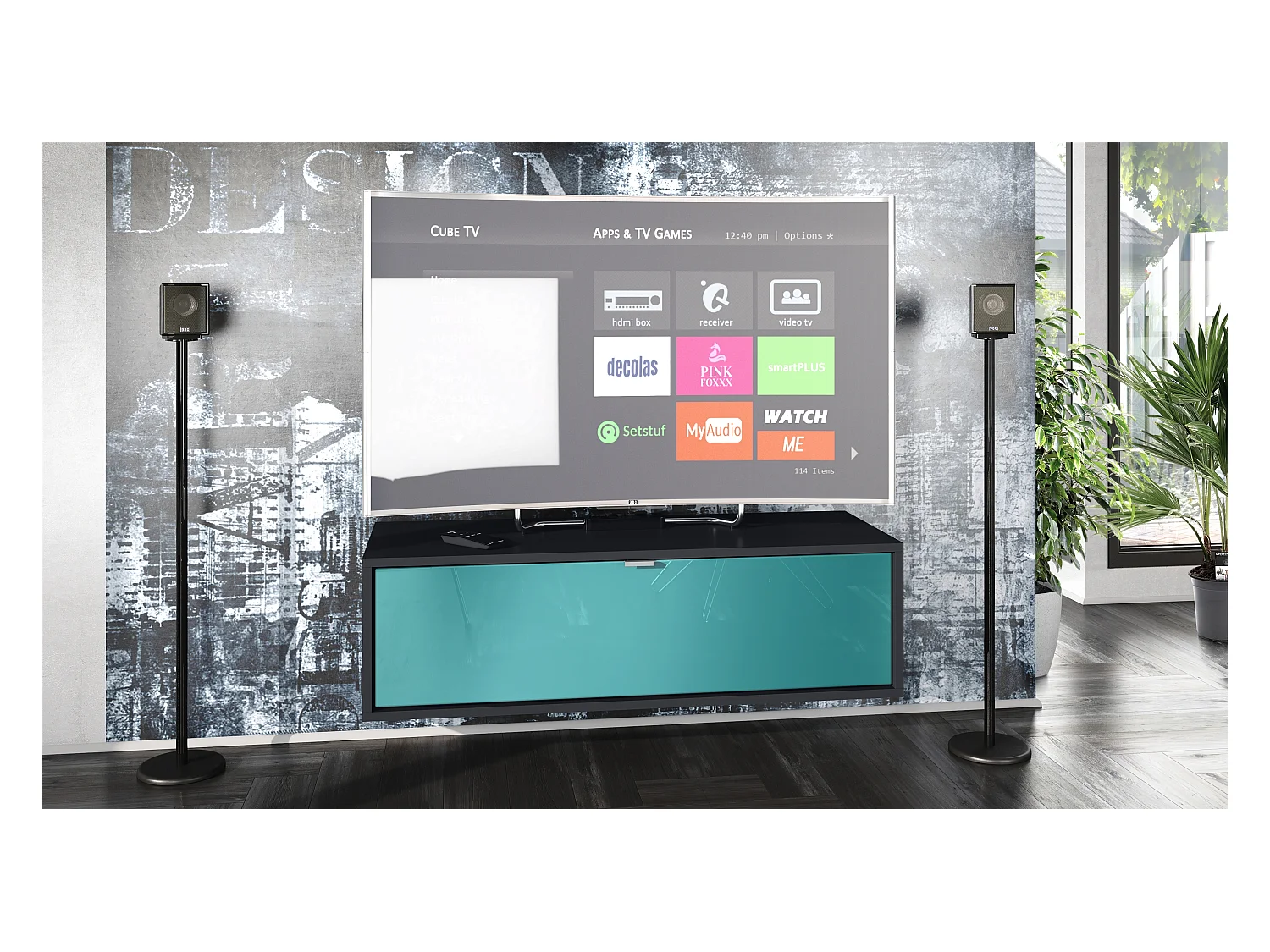 LOWBOARD Lana Fronten in Petrol Hochglanz