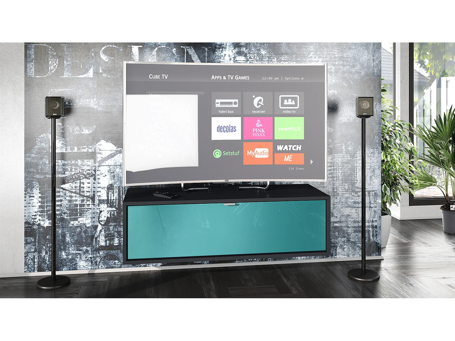 LOWBOARD Lana Fronten in Petrol Hochglanz