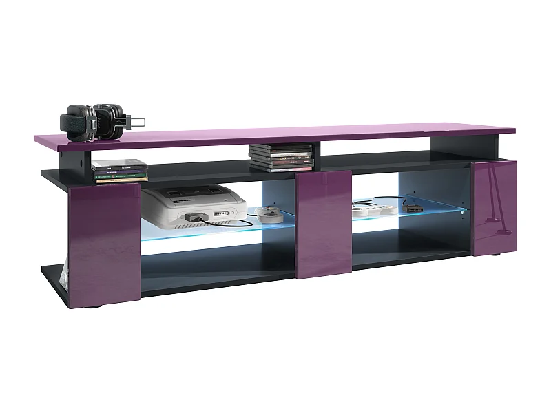 LOWBOARD Movie Fronten und obere Platte des Aufsatzes in Brombeer Hochglanz
