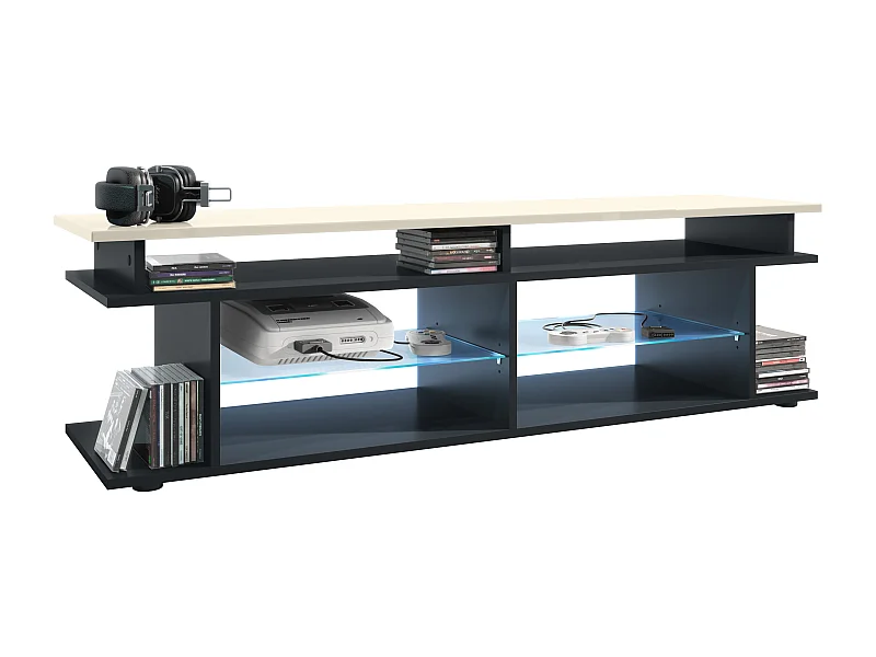 LOWBOARD Movie Platte des TV-Aufsatzes in Creme Hochglanz