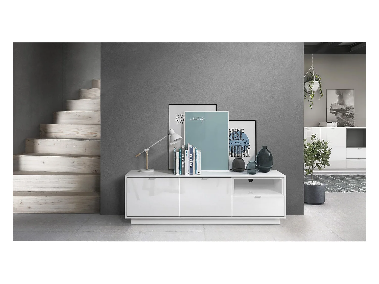 LOWBOARD Metro Einsatz in Weiß Hochglanz