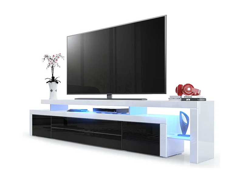 LOWBOARD Leon Schwarz Hochglanz / Weiß Hochglanz