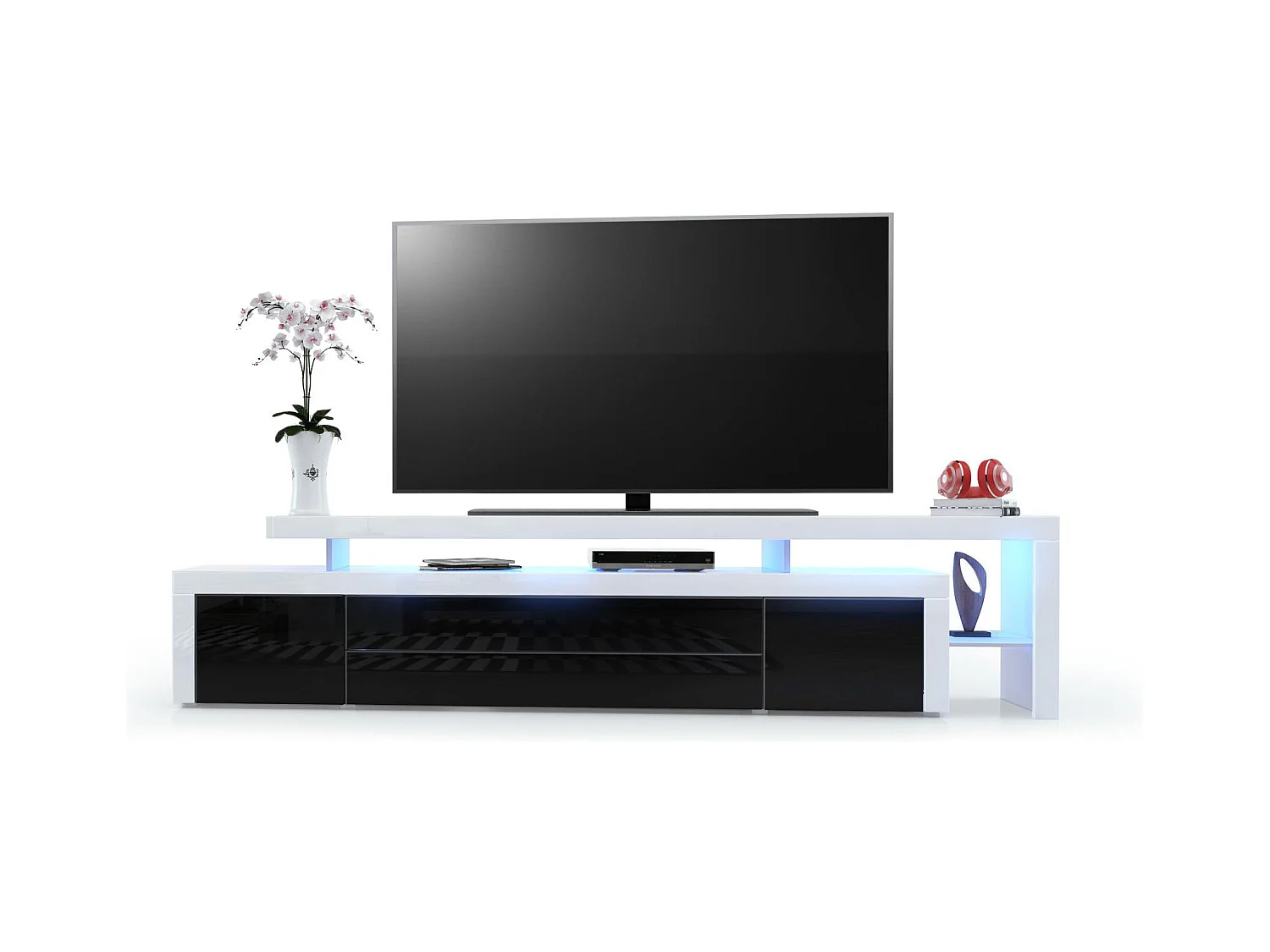 LOWBOARD Leon Schwarz Hochglanz / Weiß Hochglanz