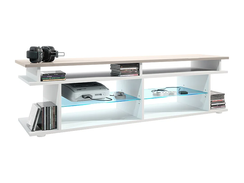 LOWBOARD Movie Platte des TV-Aufsatzes in Sandgrau Hochglanz