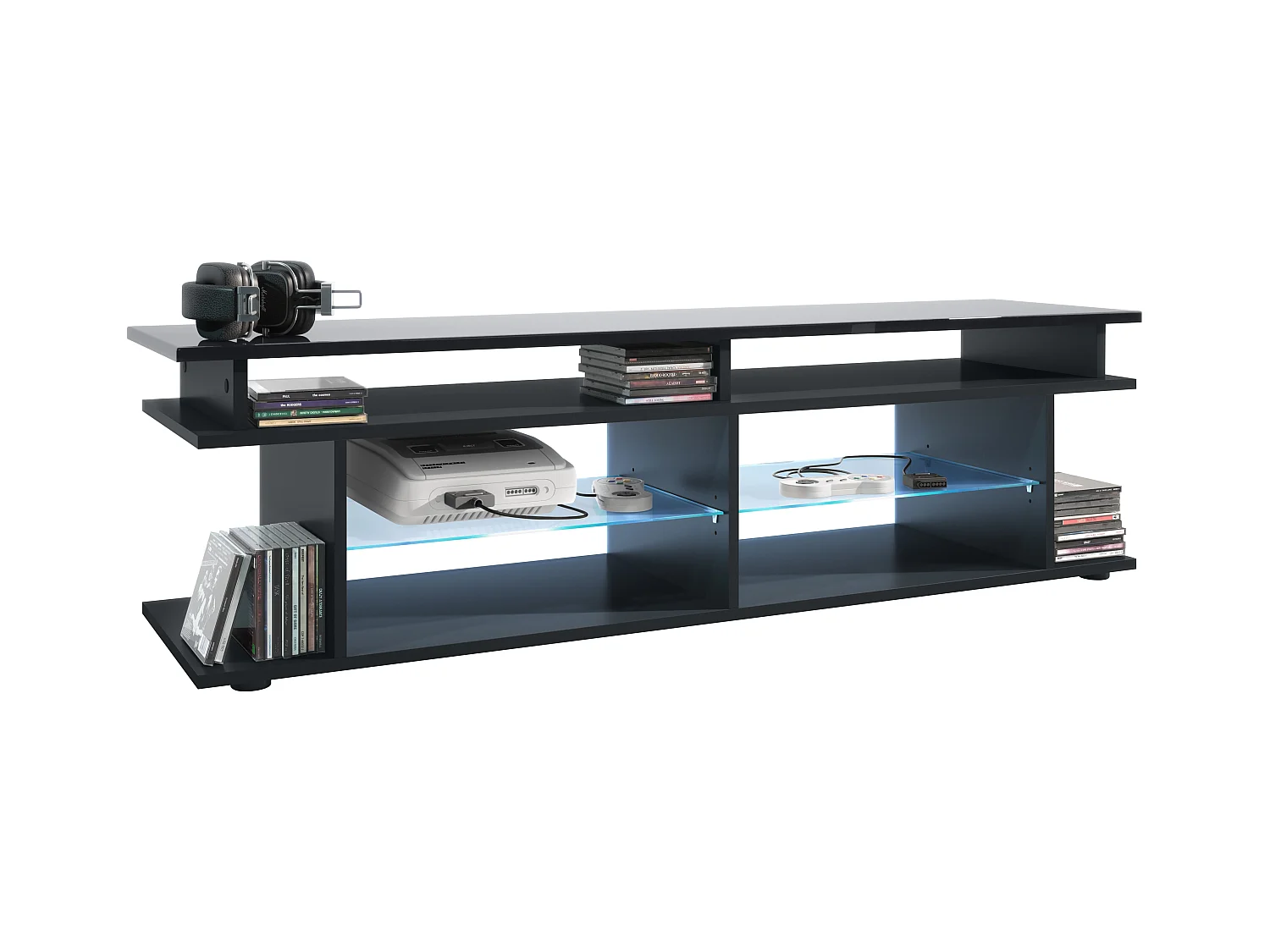 LOWBOARD Movie Platte des TV-Aufsatzes in Schwarz Hochglanz
