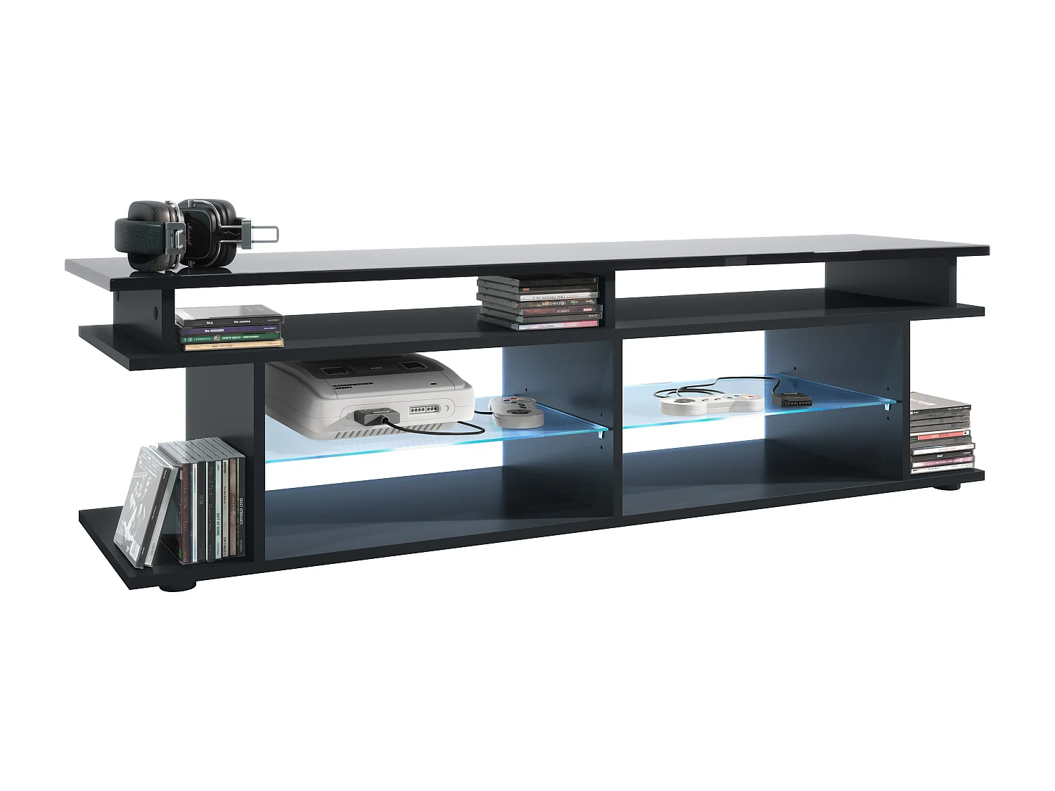 LOWBOARD Movie Platte des TV-Aufsatzes in Schwarz Hochglanz