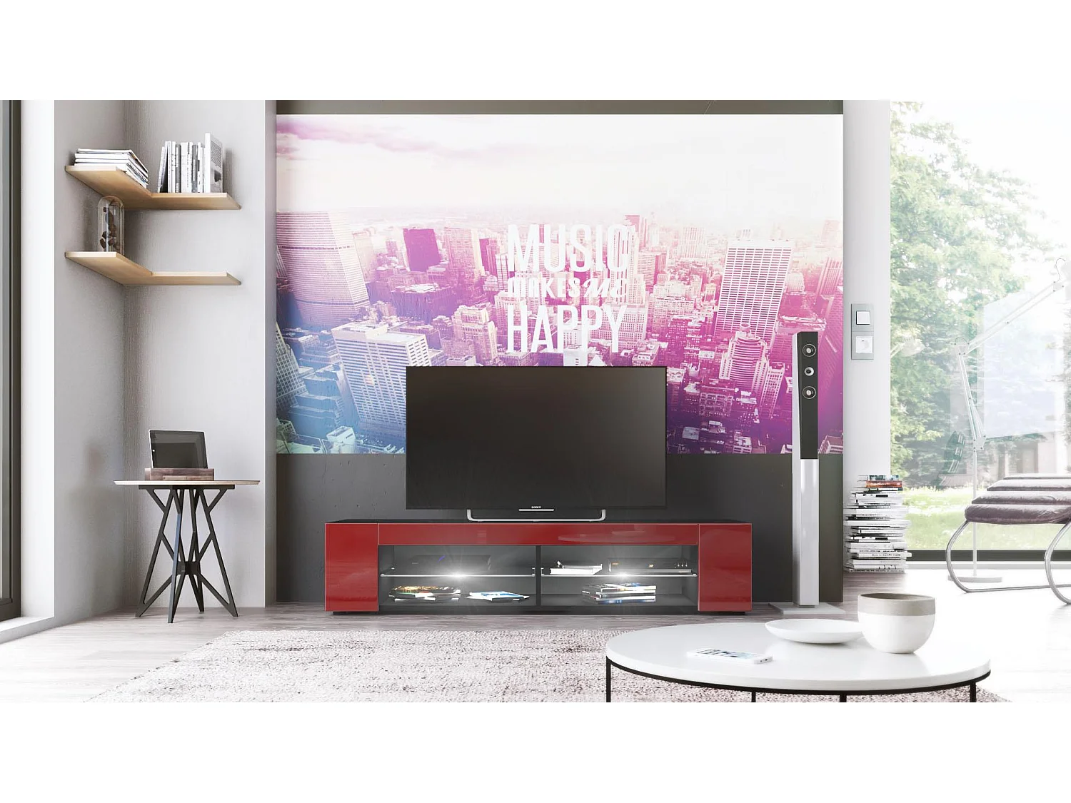 LOWBOARD Movie Front in Bordeaux Hochglanz