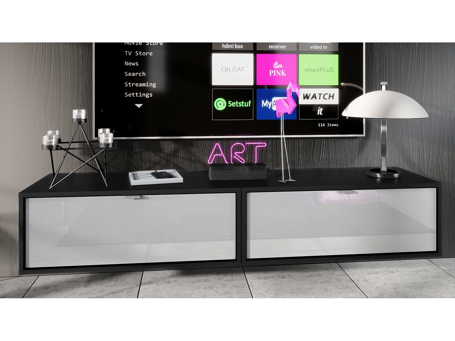 LOWBOARD Lana Fronten in Weiß Hochglanz