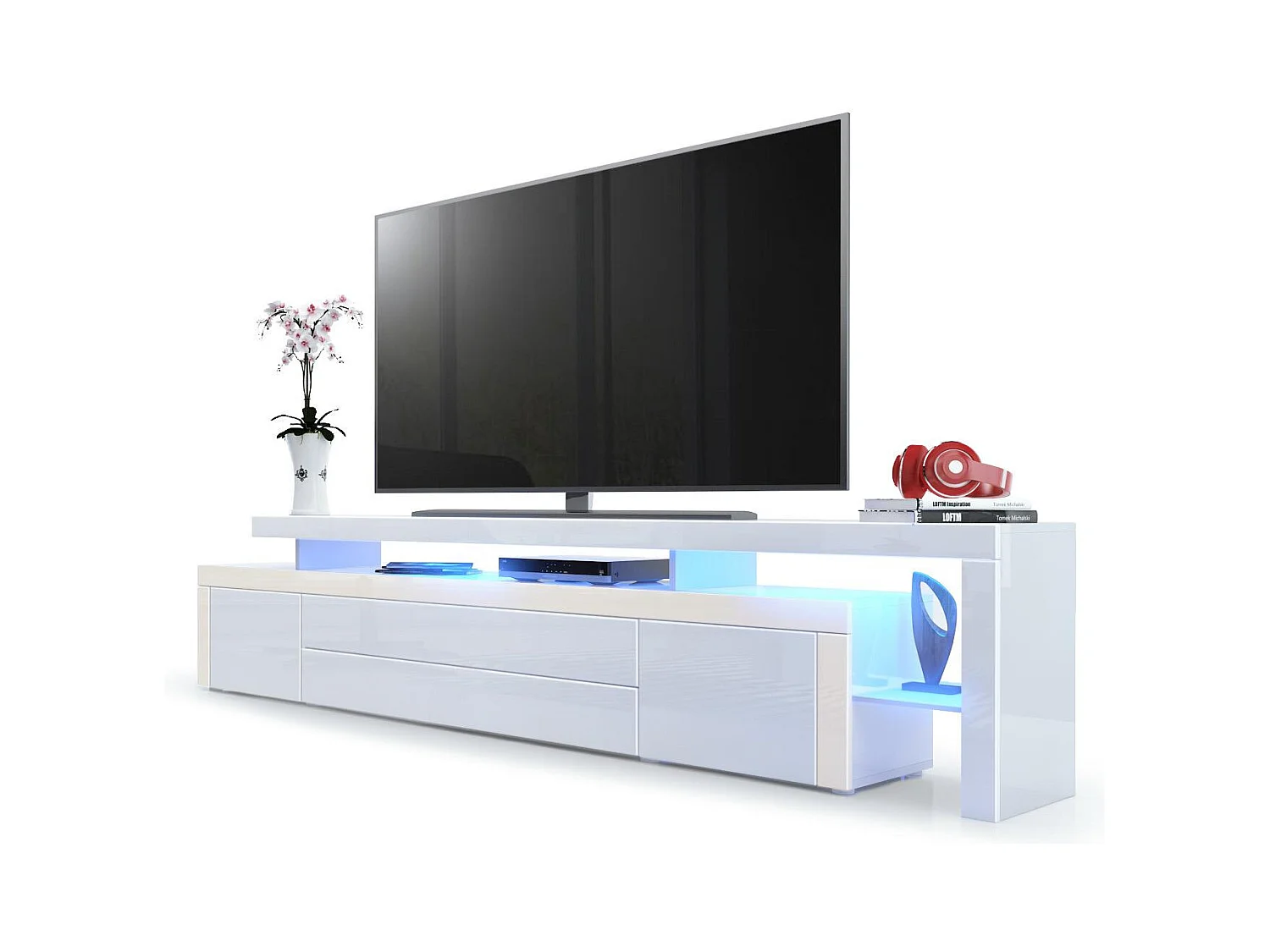 LOWBOARD Leon Weiß Hochglanz / Creme Hochglanz