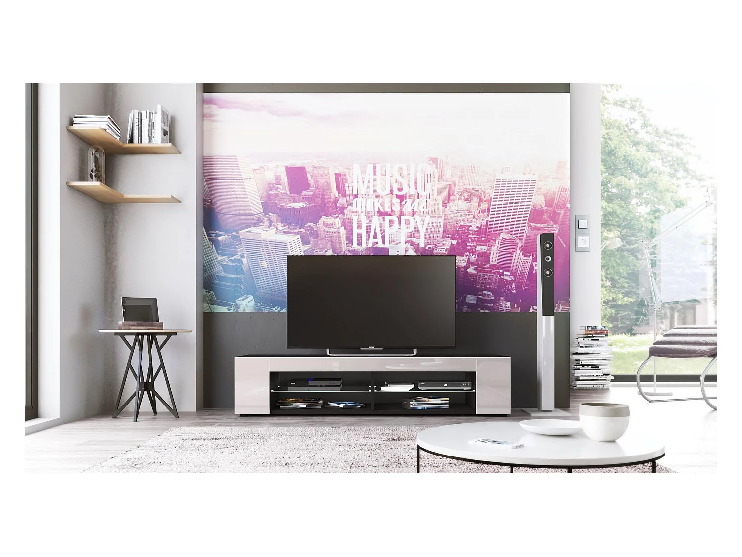 LOWBOARD Movie Front in Sandgrau Hochglanz