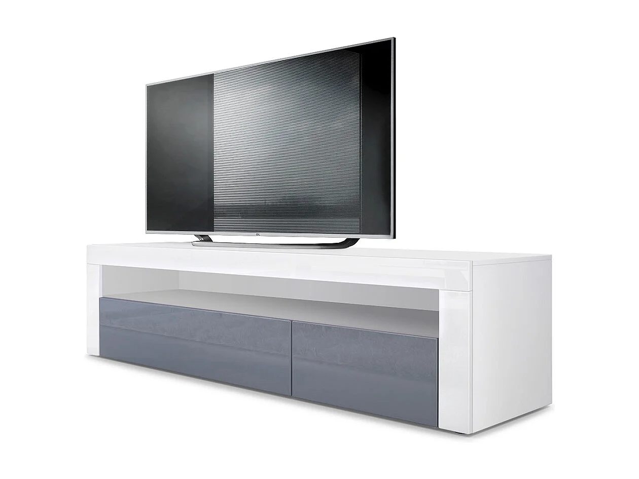 LOWBOARD Valencia Grau Hochglanz / Weiß Hochglanz