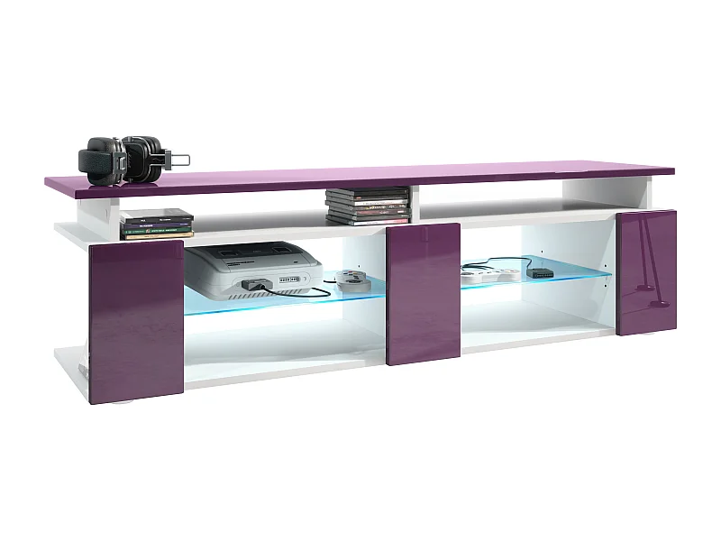 LOWBOARD Movie Fronten und obere Platte des Aufsatzes in Brombeer Hochglanz