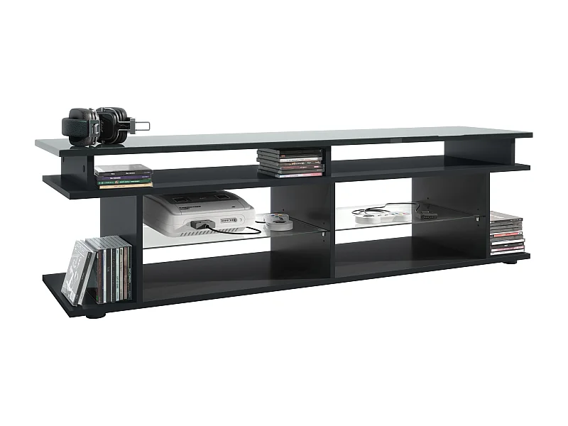 LOWBOARD Movie Platte des TV-Aufsatzes in Grau Hochglanz