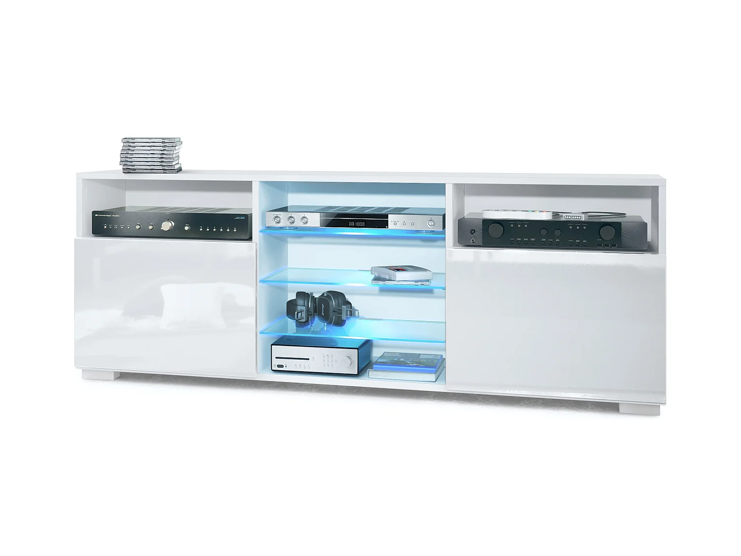 LOWBOARD Granada Front in Weiß Hochglanz