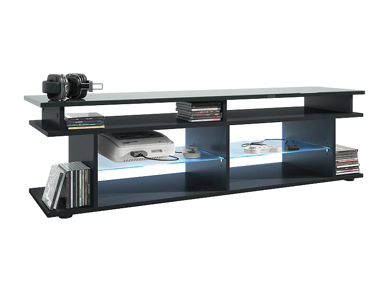 LOWBOARD Movie Platte des TV-Aufsatzes in Grau Hochglanz