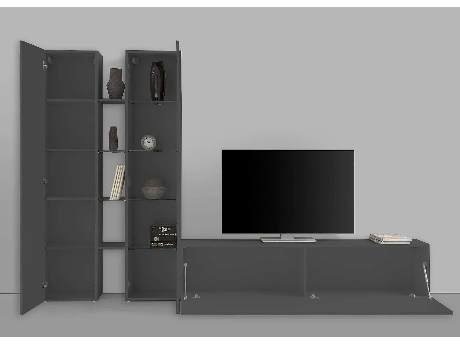 Meuble TV de salon moderne armoire et vitrine Elco RT