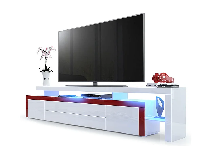 LOWBOARD Leon Weiß Hochglanz / Bordeaux Hochglanz