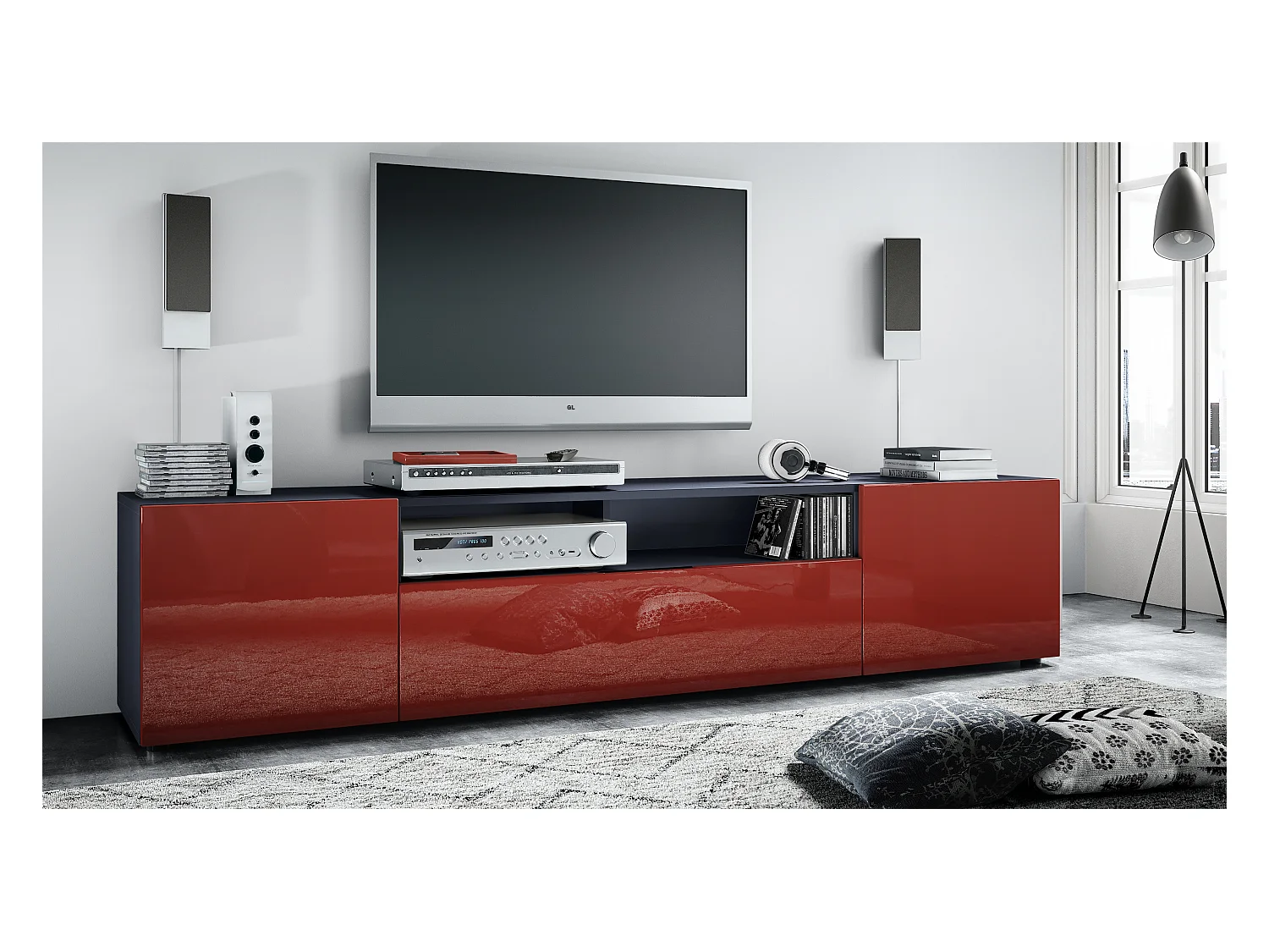 LOWBOARD Mogan Fronten in Bordeaux Hochglanz