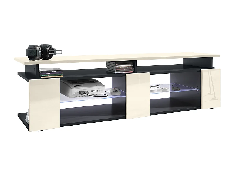 LOWBOARD Movie Fronten und obere Platte des Aufsatzes in Creme Hochglanz