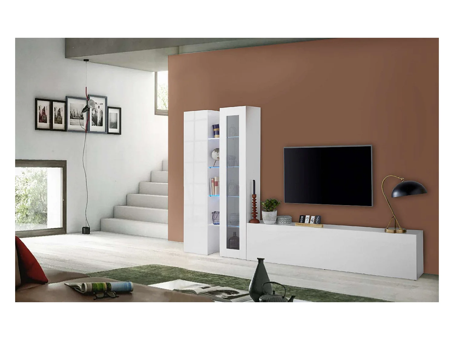 Mueble TV blanco moderno mueble alto Elco WH