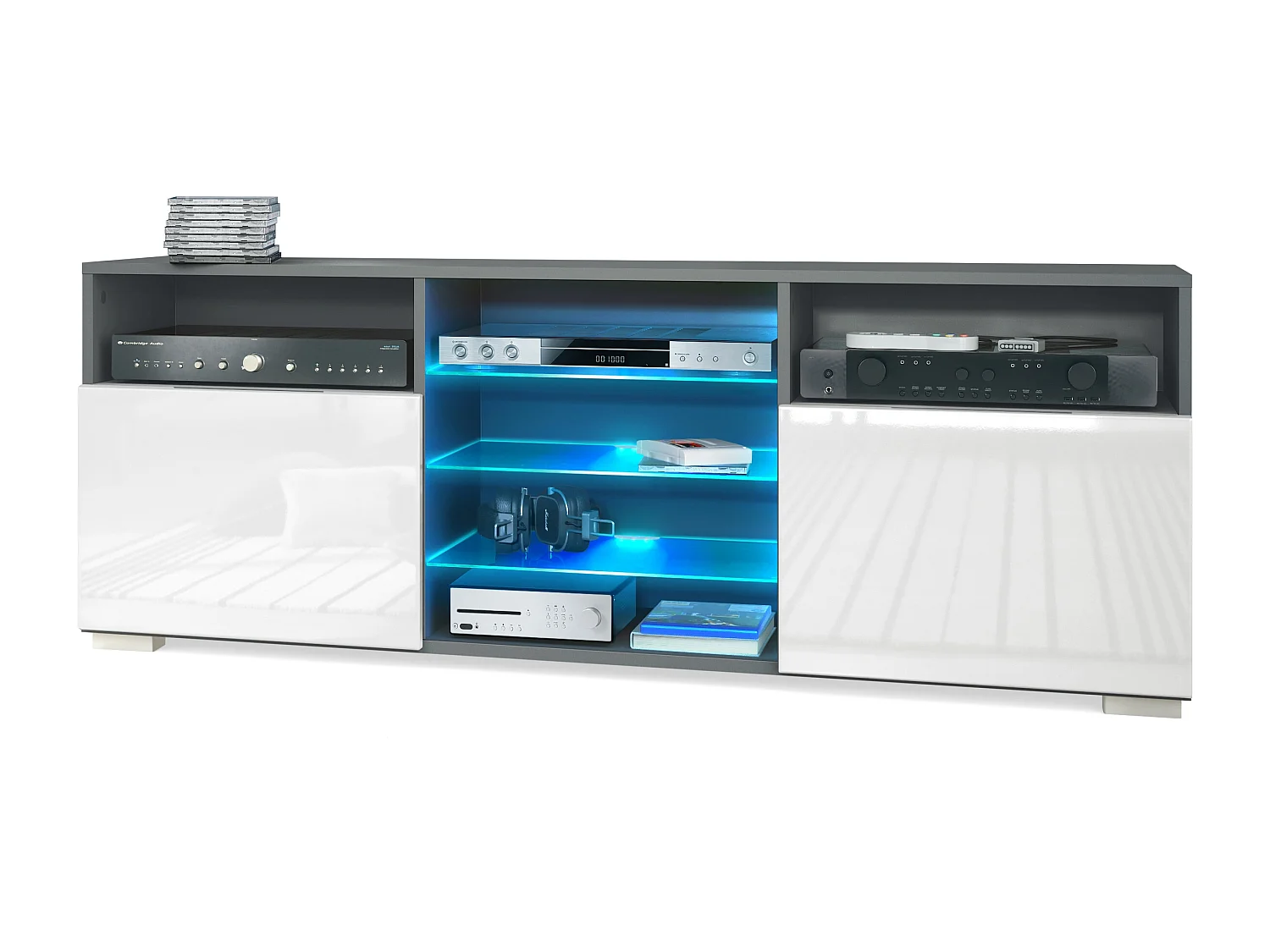 LOWBOARD Granada Front in Weiß Hochglanz