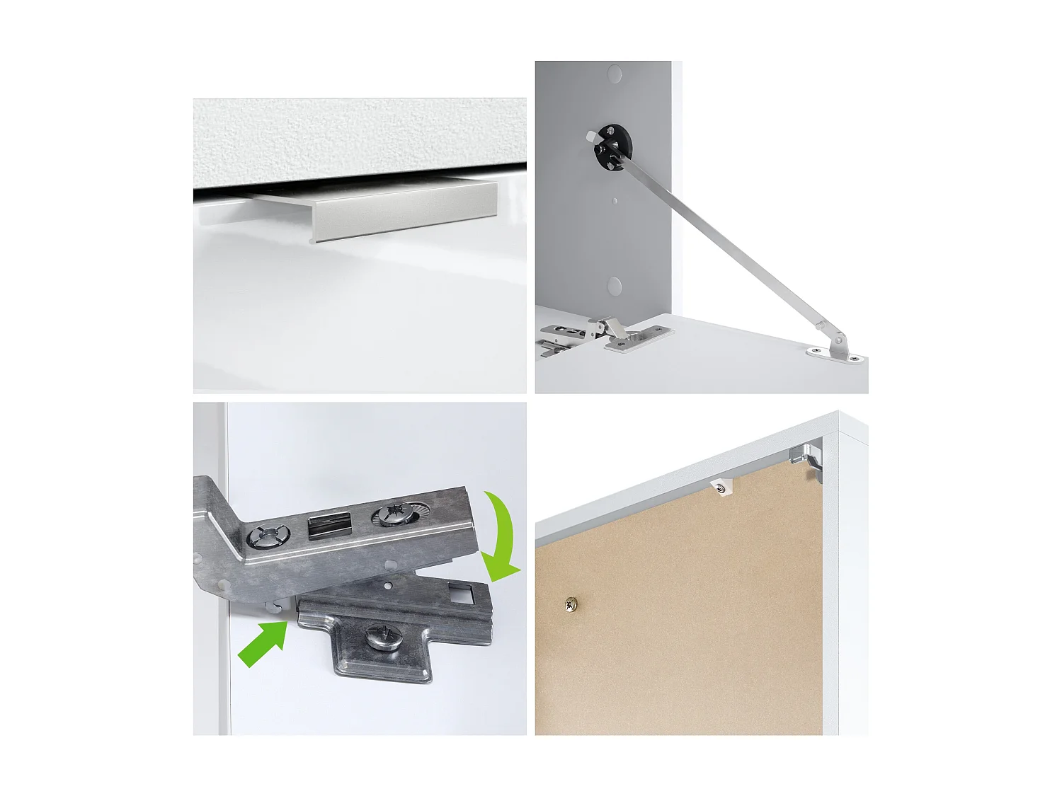 Set di mobili porta TV Lana 100 a parete Porta TV ciascuno 100 x 29 x 37 cm, struttura in bianco opaco, frontali in rovere Nature | Ampia scelta di colori