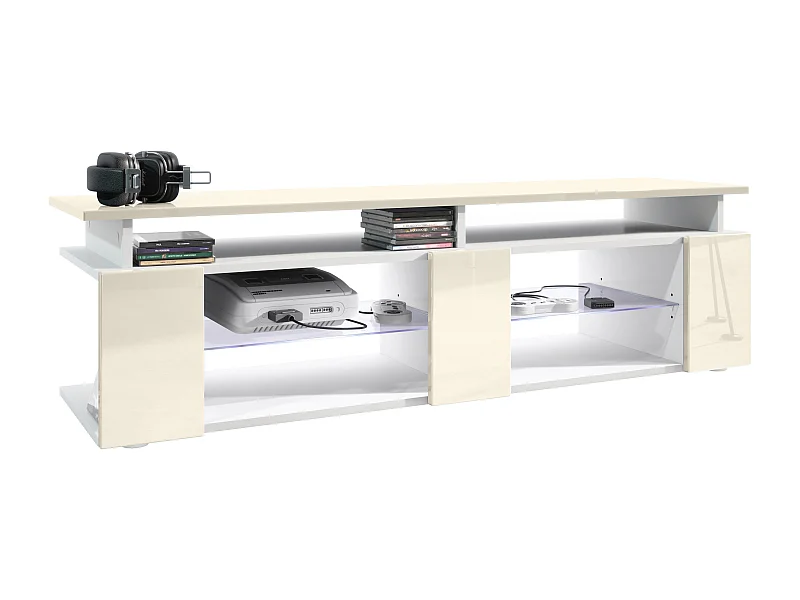 LOWBOARD Movie Fronten und obere Platte des Aufsatzes in Creme Hochglanz