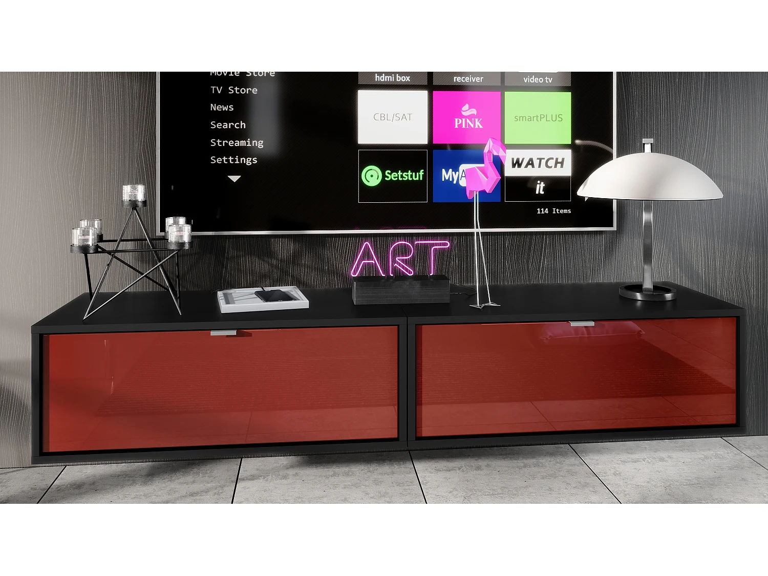 LOWBOARD Lana Fronten in Bordeaux Hochglanz