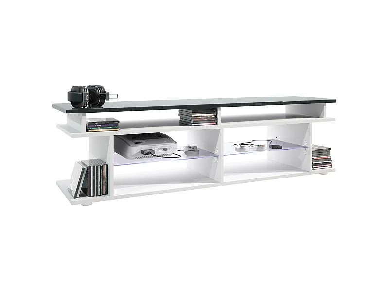 LOWBOARD Movie Platte des TV-Aufsatzes in Grau Hochglanz