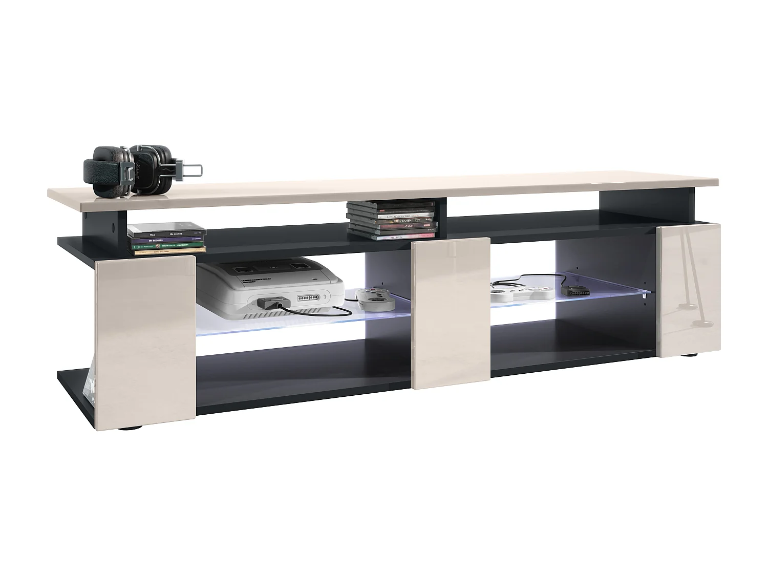 LOWBOARD Movie Fronten und obere Platte des Aufsatzes in Sandgrau Hochglanz