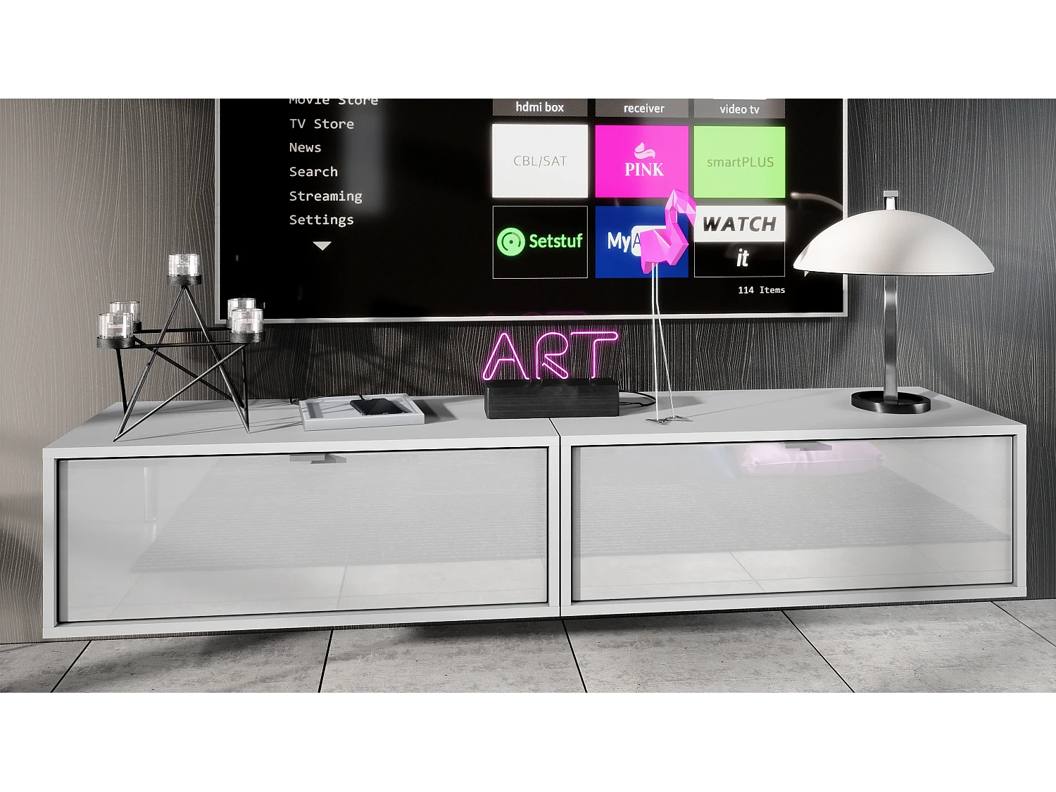 LOWBOARD Lana Fronten in Weiß Hochglanz