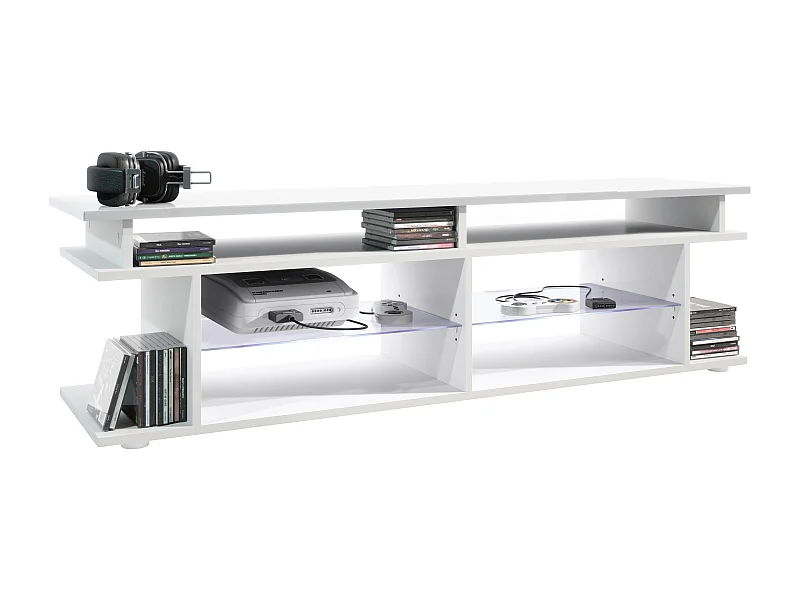 LOWBOARD Movie Platte des TV-Aufsatzes in Weiß Hochglanz