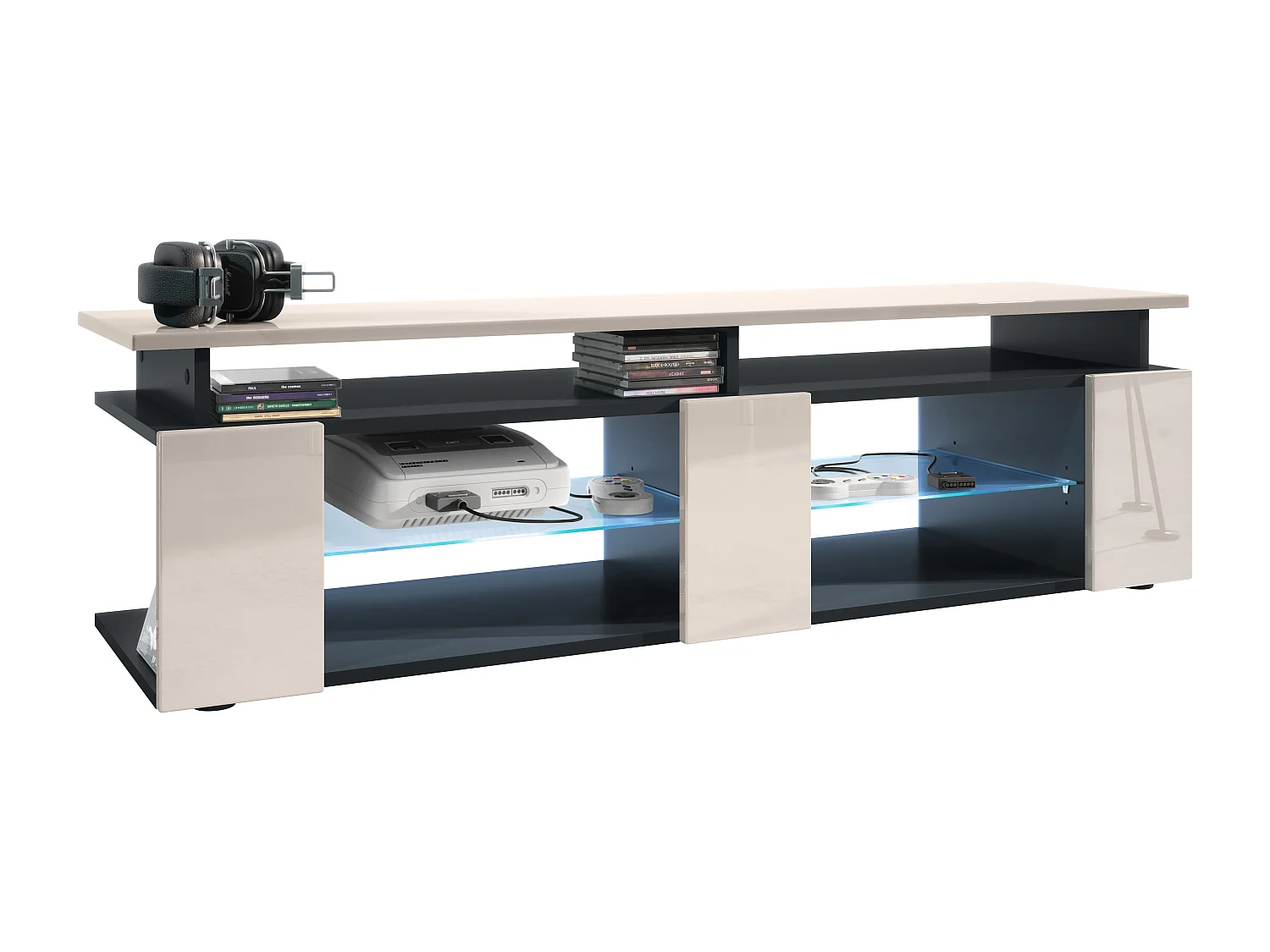 LOWBOARD Movie Fronten und obere Platte des Aufsatzes in Sandgrau Hochglanz