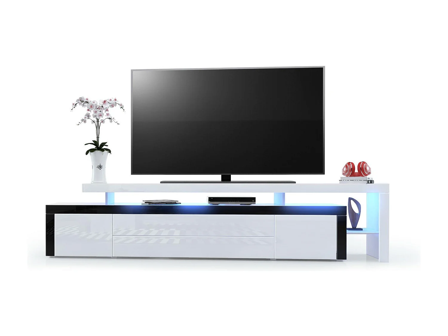 LOWBOARD Leon Weiß Hochglanz / Schwarz Hochglanz