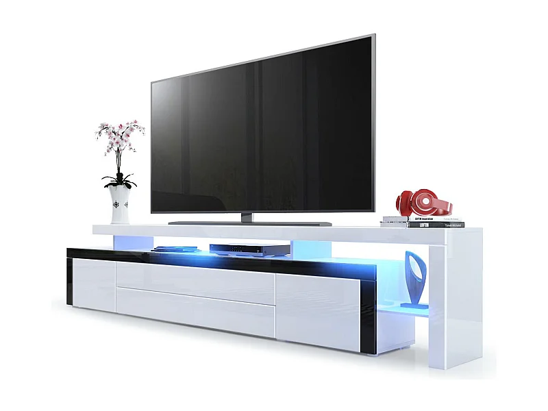 LOWBOARD Leon Weiß Hochglanz / Schwarz Hochglanz