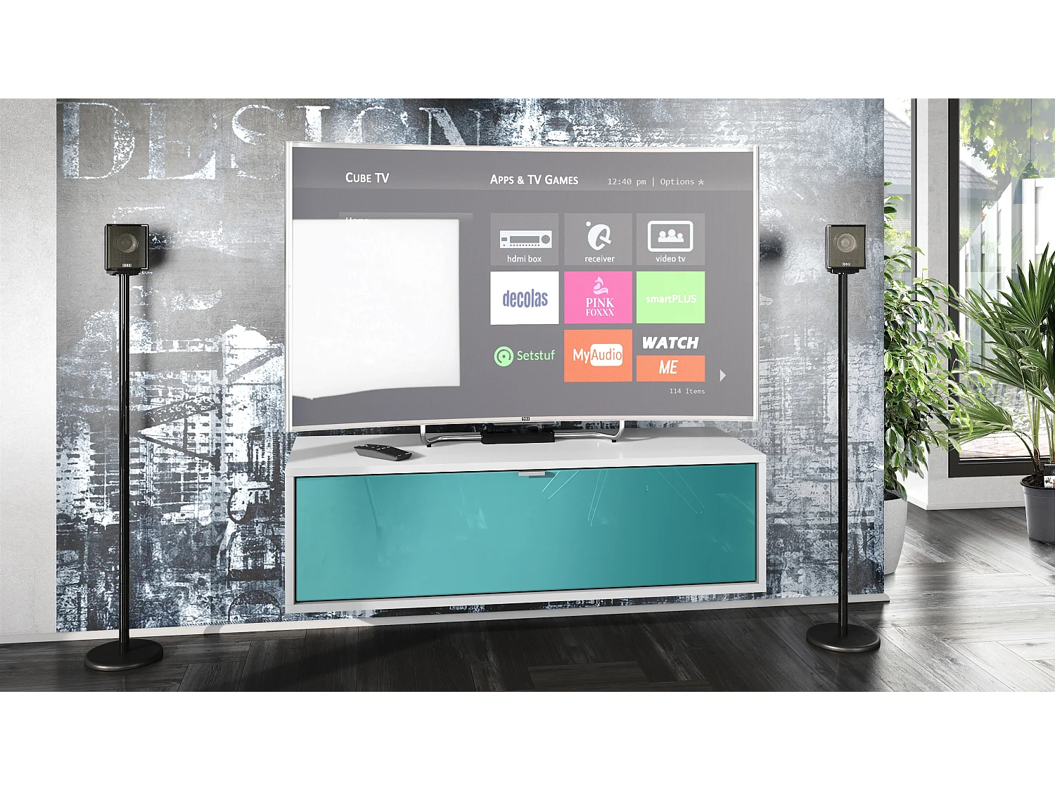 LOWBOARD Lana Fronten in Petrol Hochglanz