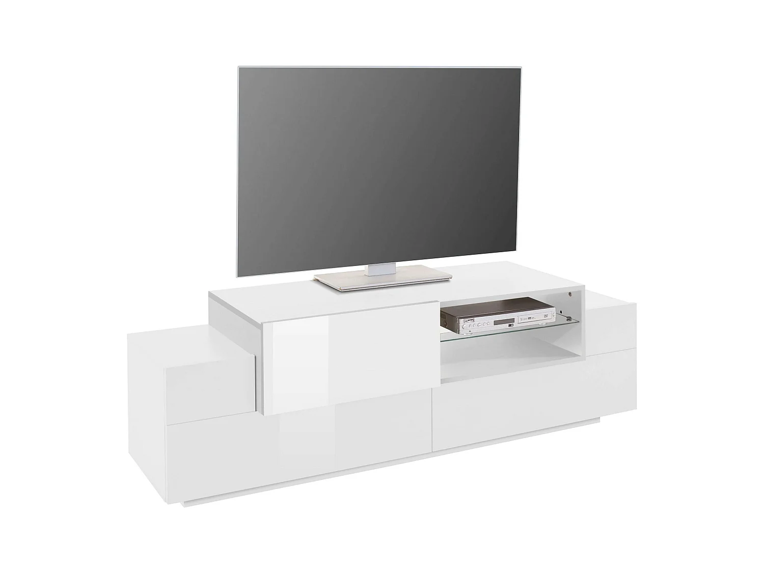 Meuble TV New Coro L 160 x H 51 x P 45 cm blanc