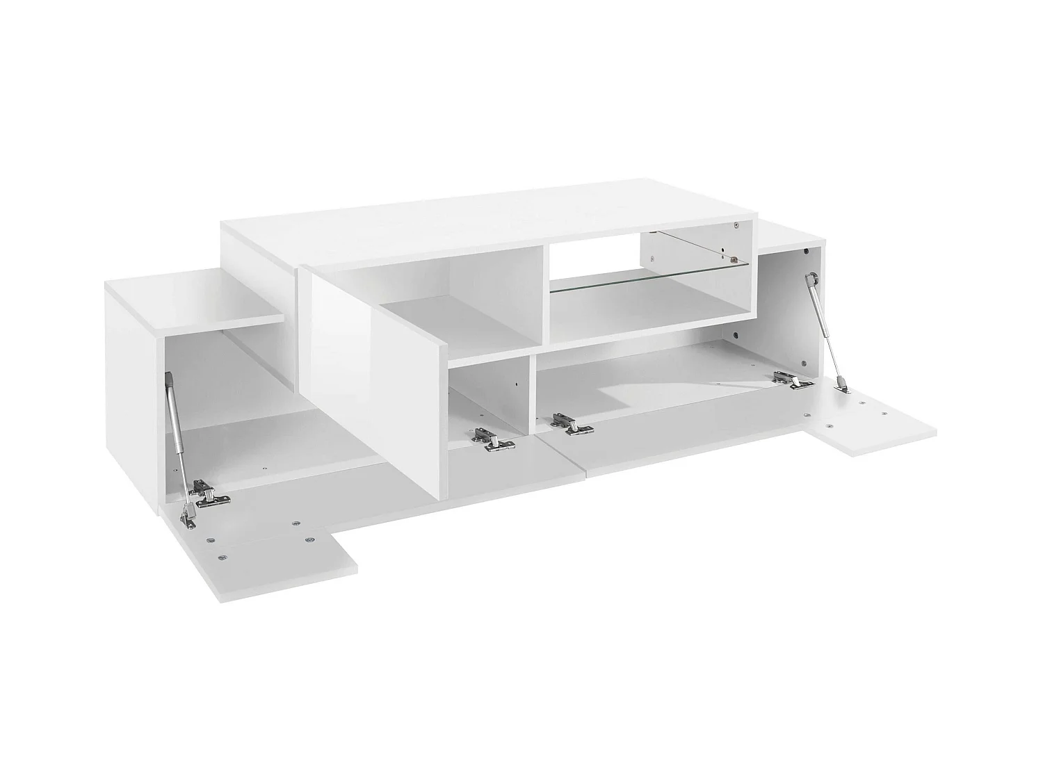 Meuble TV New Coro L 160 x H 51 x P 45 cm blanc