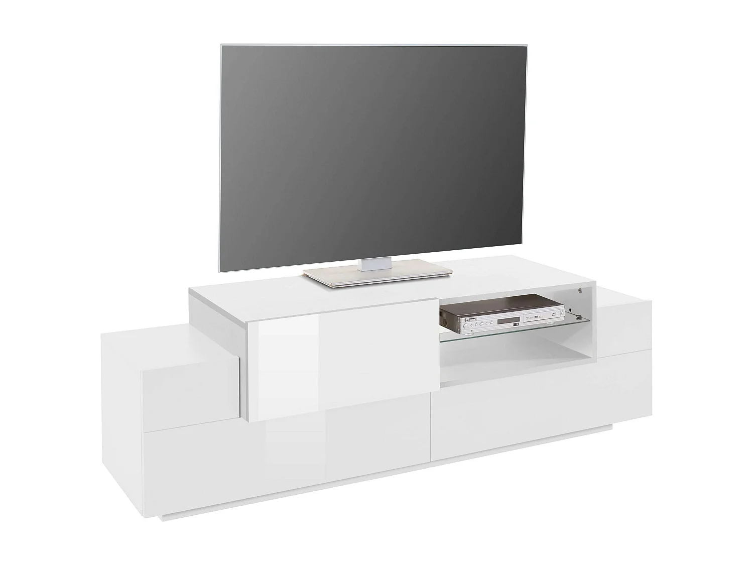 Meuble TV New Coro L 160 x H 51 x P 45 cm blanc