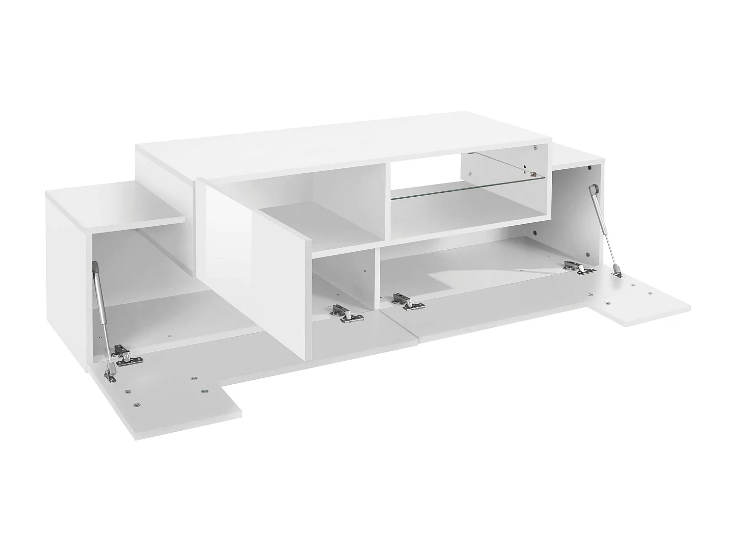 Meuble TV New Coro L 160 x H 51 x P 45 cm blanc