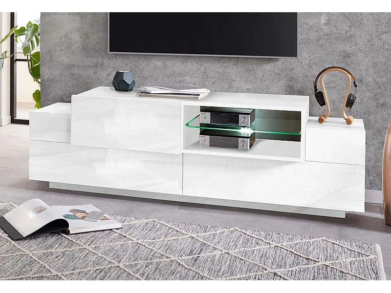 Mueble para TV New Coro L 160 x H 51 x P 45 cm blanco